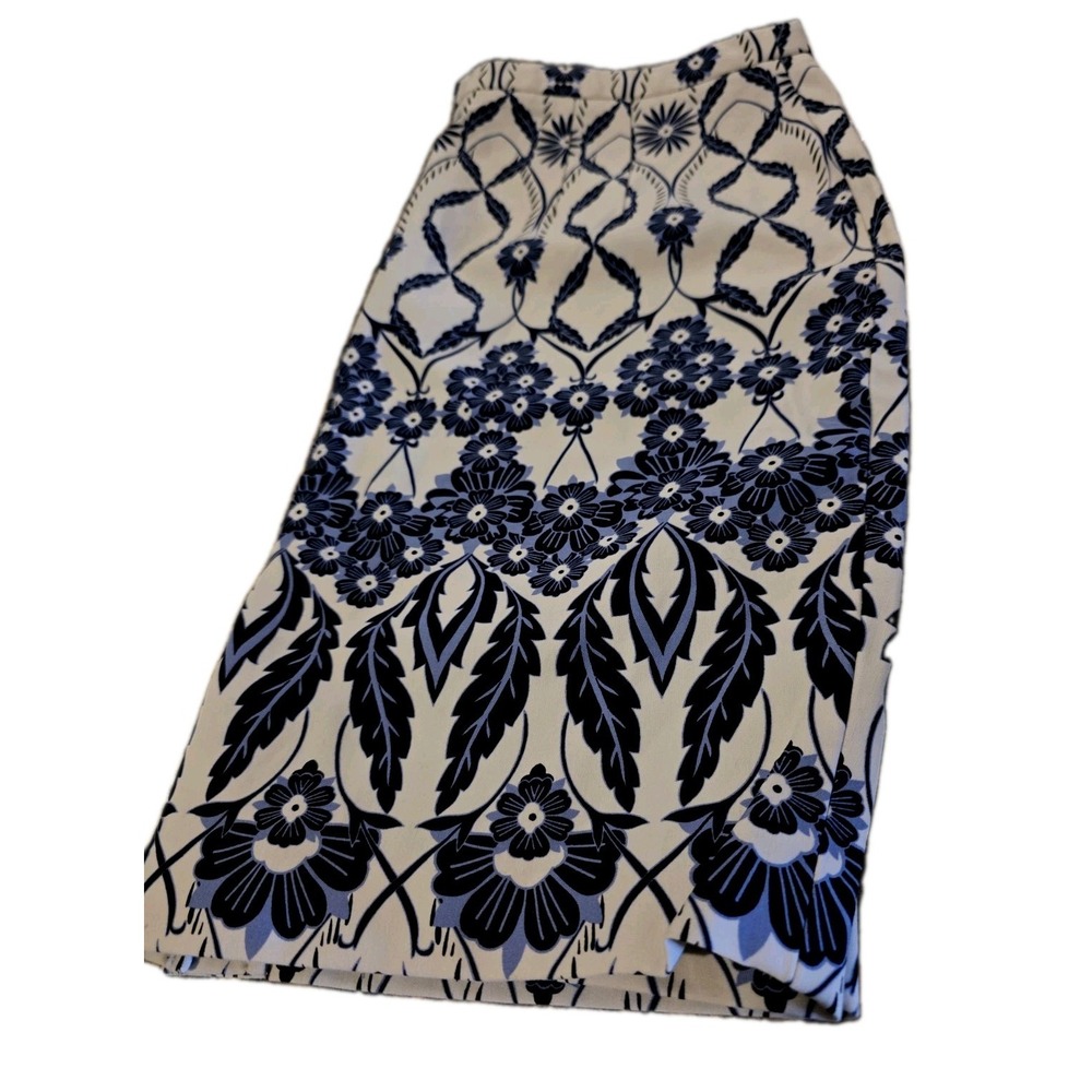Navy & Blue Trellis Floral Geometric. Silhouette: A-line.Size 12. Will Smith.